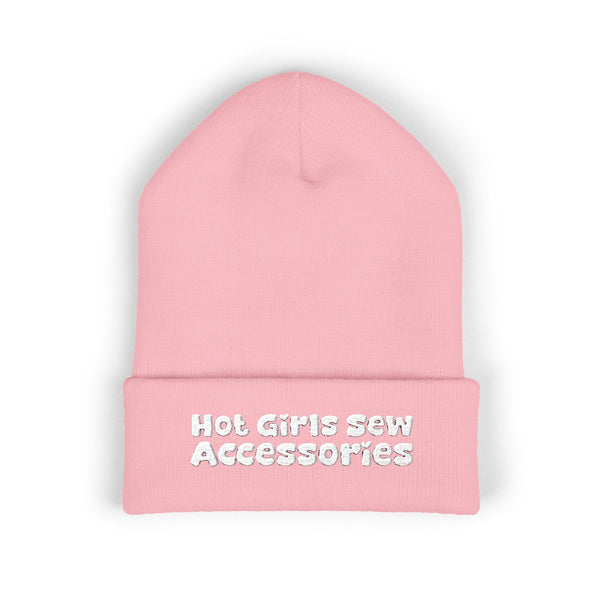 "Hot Girls Sew Accessories" Embroidered Knit Hat