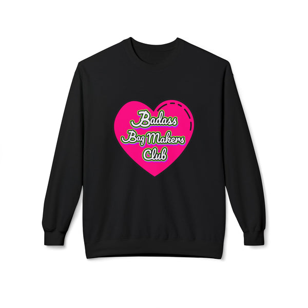 Badass Bag Makers Club Bright Pink Heart Sweatshirt