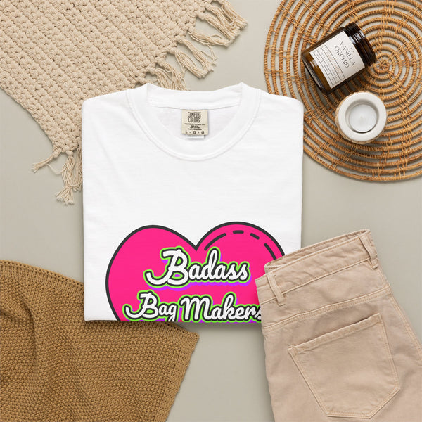Badass Bag Makers Club Bright Pink Heart T-Shirt