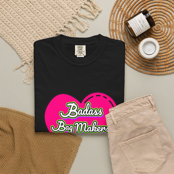 Badass Bag Makers Club Bright Pink Heart T-Shirt