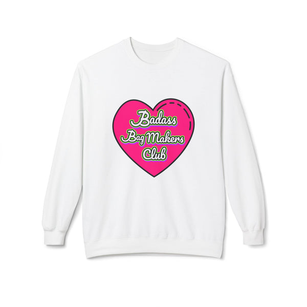 Badass Bag Makers Club Bright Pink Heart Sweatshirt