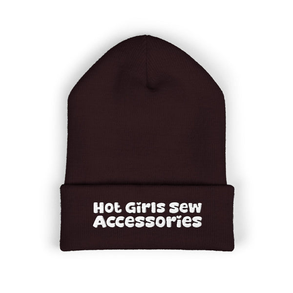 "Hot Girls Sew Accessories" Embroidered Knit Hat