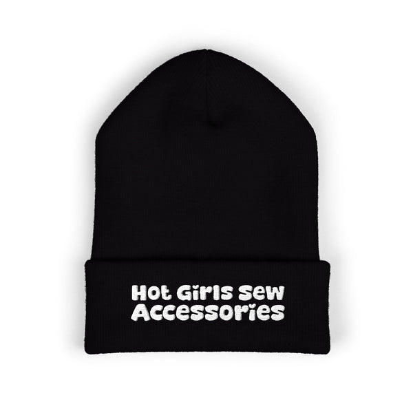 "Hot Girls Sew Accessories" Embroidered Knit Hat