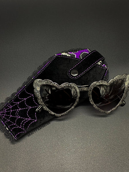 Black Velvet Recluse Casket Handbag + Sunnies Case