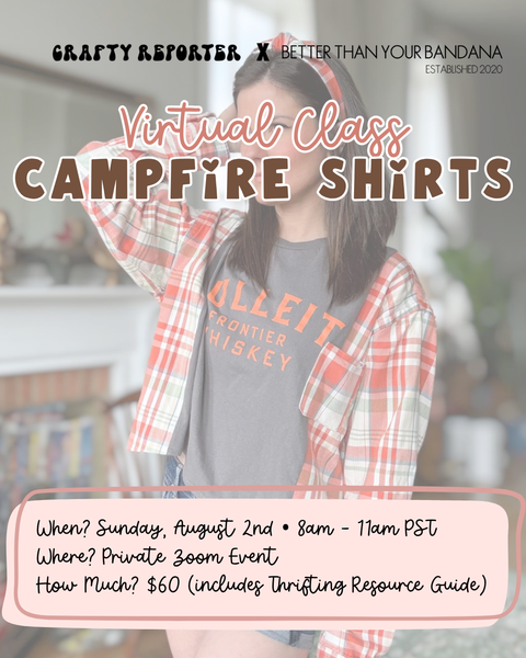 August Virtual Class Registration: Campfire Shirts