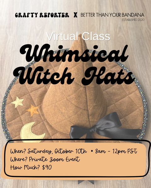 October Virtual Class Registration: Whimsical Witch Hats