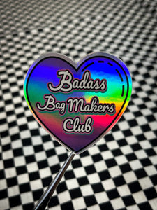 Badass Bag Makers Club Holo Heart Sticker