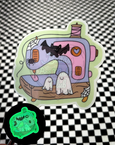 GITD Spooky Sewing Cottage Core Sticker