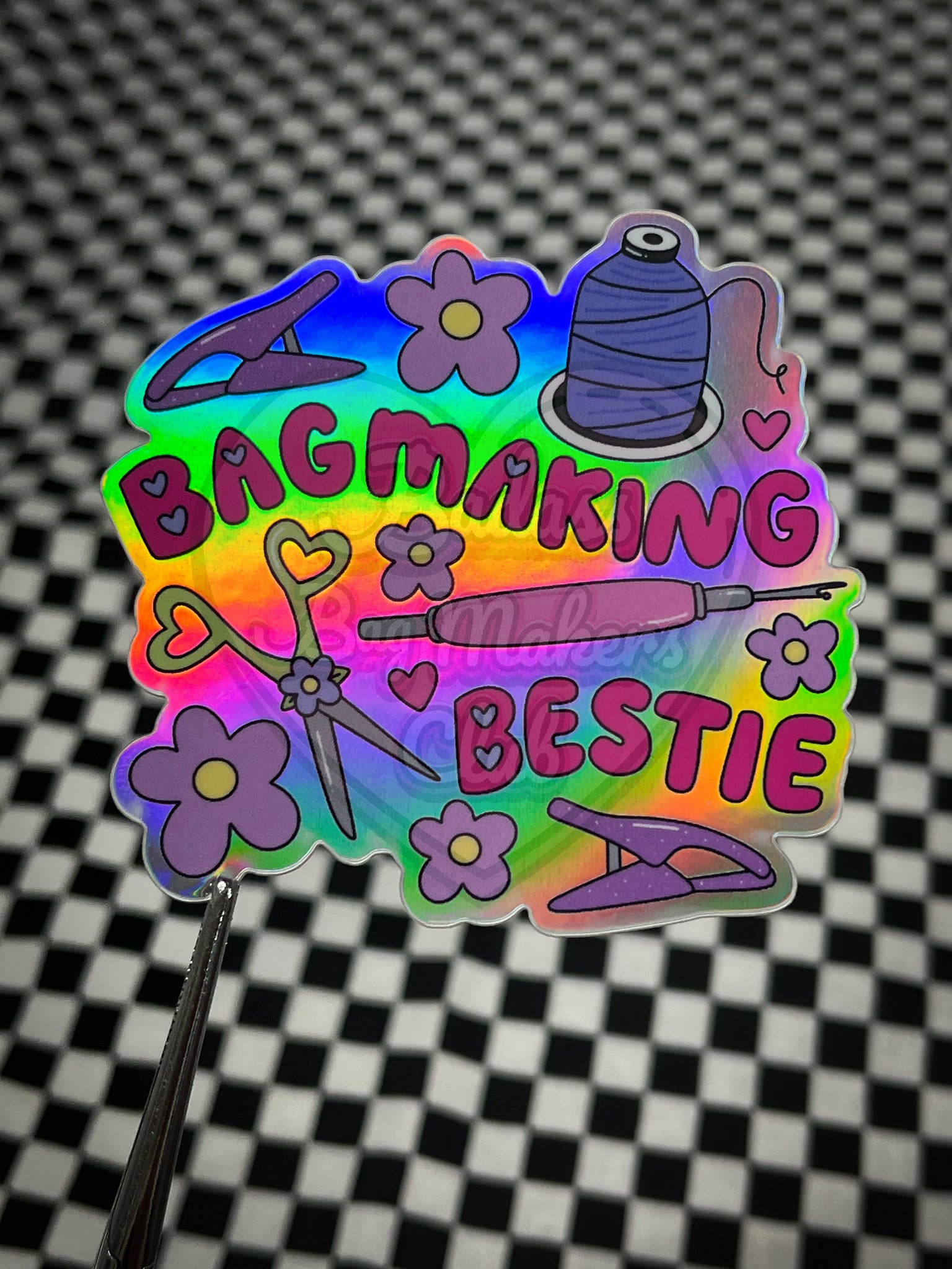 Bagmaking Bestie Holo Sticker