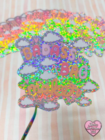 Pastel Badass Bag Maker Holographic Sticker