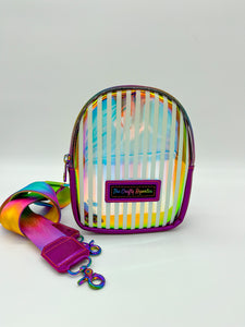 Holo Striped Clear Crossbody Pack
