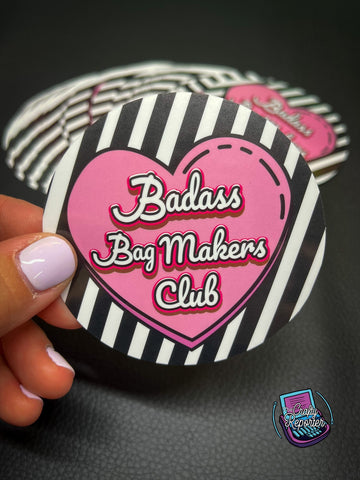 Badass Bag Makers Club Tattoo Heart/Stripe Sticker